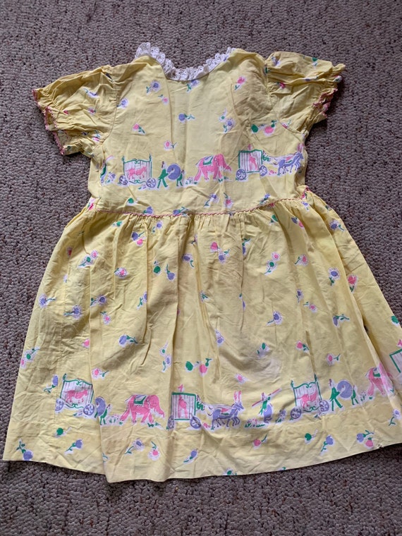 Girls Vintage Novelty Print Circus Dress