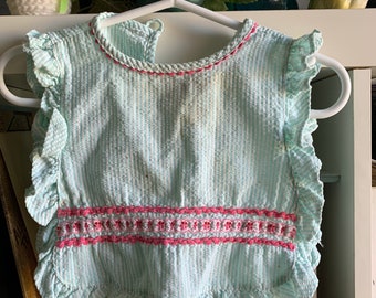 Girls Vintage 50s Striped Crop Top Play Condition