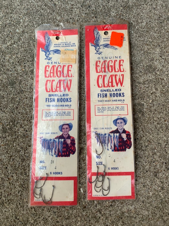 Two Vintage Packages of Snelled Fish Hooks -  Canada