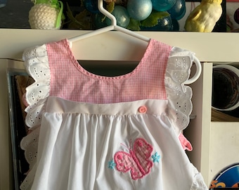 Girls Vintage Butterfly Apron Top