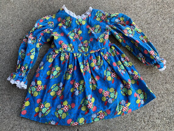 Girls Vintage 70s Mushroom Dress 2T