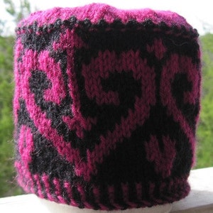 A Texas Girl Knits Ironheart Hat Adult Kids Valentine Fair Isle Stranded Colorwork Knit Purl Knitting Pattern PDF Download Chart Written image 3