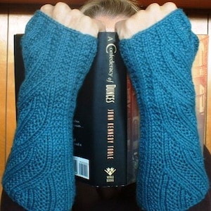 A Texas Girl Knits | River Road Fingerless Mitts | Garter Stitch Knit Purl Gloves Gauntlets Knitting Pattern PDF Download Charted Written