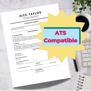ATS-Friendly Resume Template with BONUS Expert Tips Guide | Minimalist One-Page Resume | Simple CV Editable Canva Template
