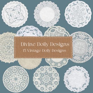 Doily Clipart, Doilies Digitais, Doilies Imprimíveis, Doilies Vintage, Suprimentos de Junk Journal, Criação de Cartões, Scrapbook