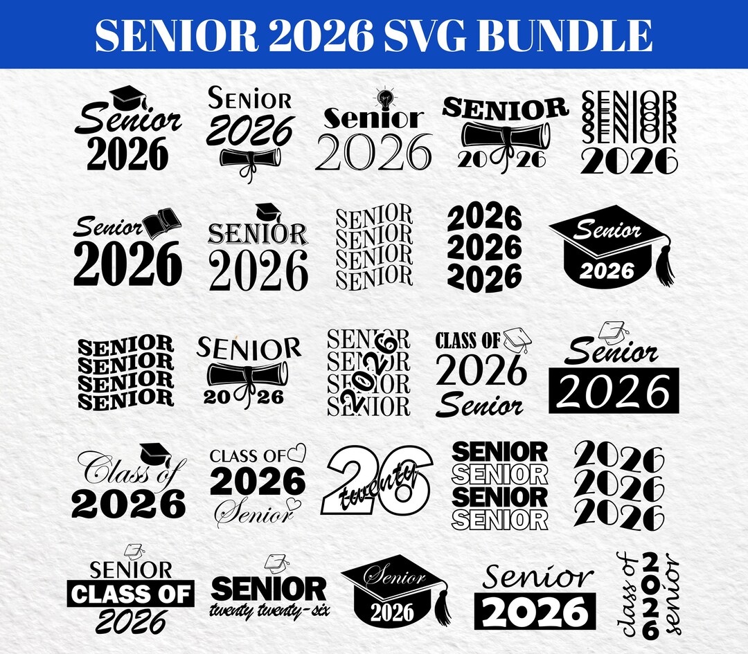 Senior 2026 Svg Bundle | Graduation Shirt Design for Cricut | Class of ...