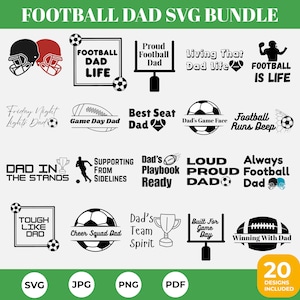 Football Dad Svg | Dad Life Shirt Design | Senior Dad Cut File | Football Dad Svg Png Dxf Eps Jpg | Sports Dad Gift Cricut Template