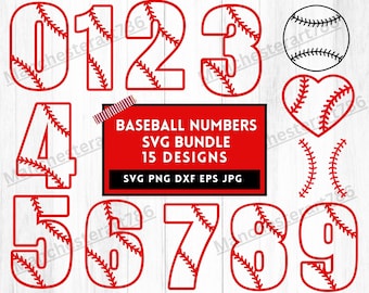 Honkbal nummers Svg, honkbal nummers Png, nummers Svg, honkbalshirt Svg, honkbal Svg Cricut, Cricut Svg, sport Svg, honkbal gesneden bestanden