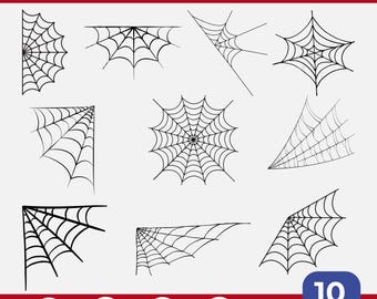 Spider Web SVG Bundle, Halloween Clipart (Digital Cut Files)