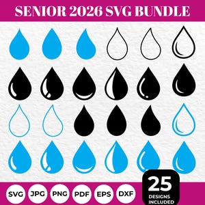 Rain drop svg bundle, water drops clipart, rain cloud svg files, weather elements, png svg art print, digital rain design