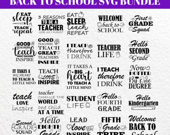 Terug naar school SVG-bundel | Shirtontwerp eerste schooldag kinderen | School Svg Png Dxf Eps Jpg | Welkom terug shirt-svg-cut-bestanden