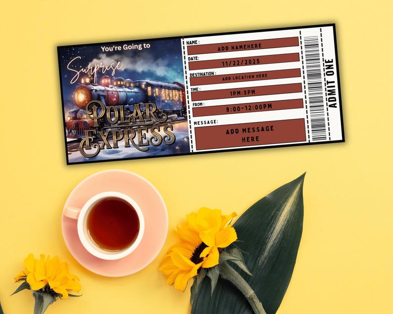 Polar Express Ticket Template Printable Christmas Golden Ticket