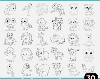Schattige safaridieren SVG-bundel, clipart voor Cricut