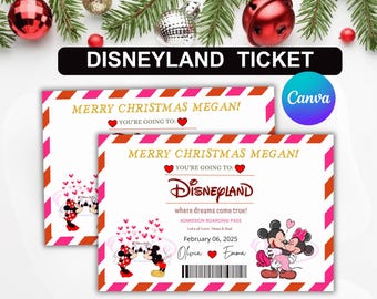 Disneyland Sweethearts Nite Ticket – Romantic Theme Park PDF | Valentine Surprise Trip Reveal Printable Pass