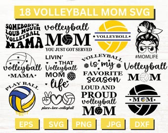 Volleyball Mom SVG, Sports Mom Shirt Designs (Digital Download)