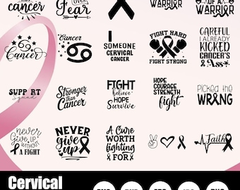 SVG-bestand voor bewustwording van baarmoederhalskanker, ontwerp met turquoise lint voor overlevende, SVG-bestand voor kankerondersteuning, digitale download van een bewustwordingslint (digitaal bestand)