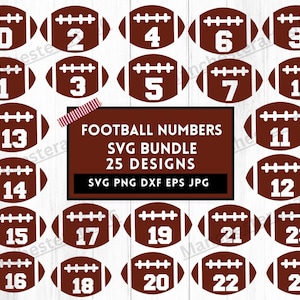 Football Numbers Svg, Football Numbers Png, Numbers Svg, Football Player Svg, Football Shirt Svg, Football Svg Files, Football Svg Designs