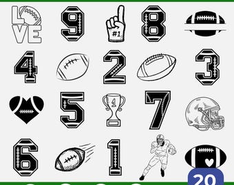 Football SVG Clipart Bundle, Helmet, Jersey, Mom Design (Digital Cut Files)