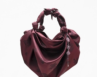 Bolso Gleam Knot con estampado floral_Rojo-Marrón
