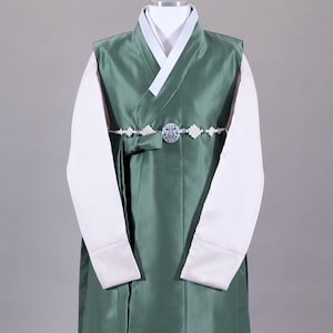 EMH005 l Sagewind Traditional Man Hanbok in Green | Traditional Hanbok for Wedding and Korean Dol