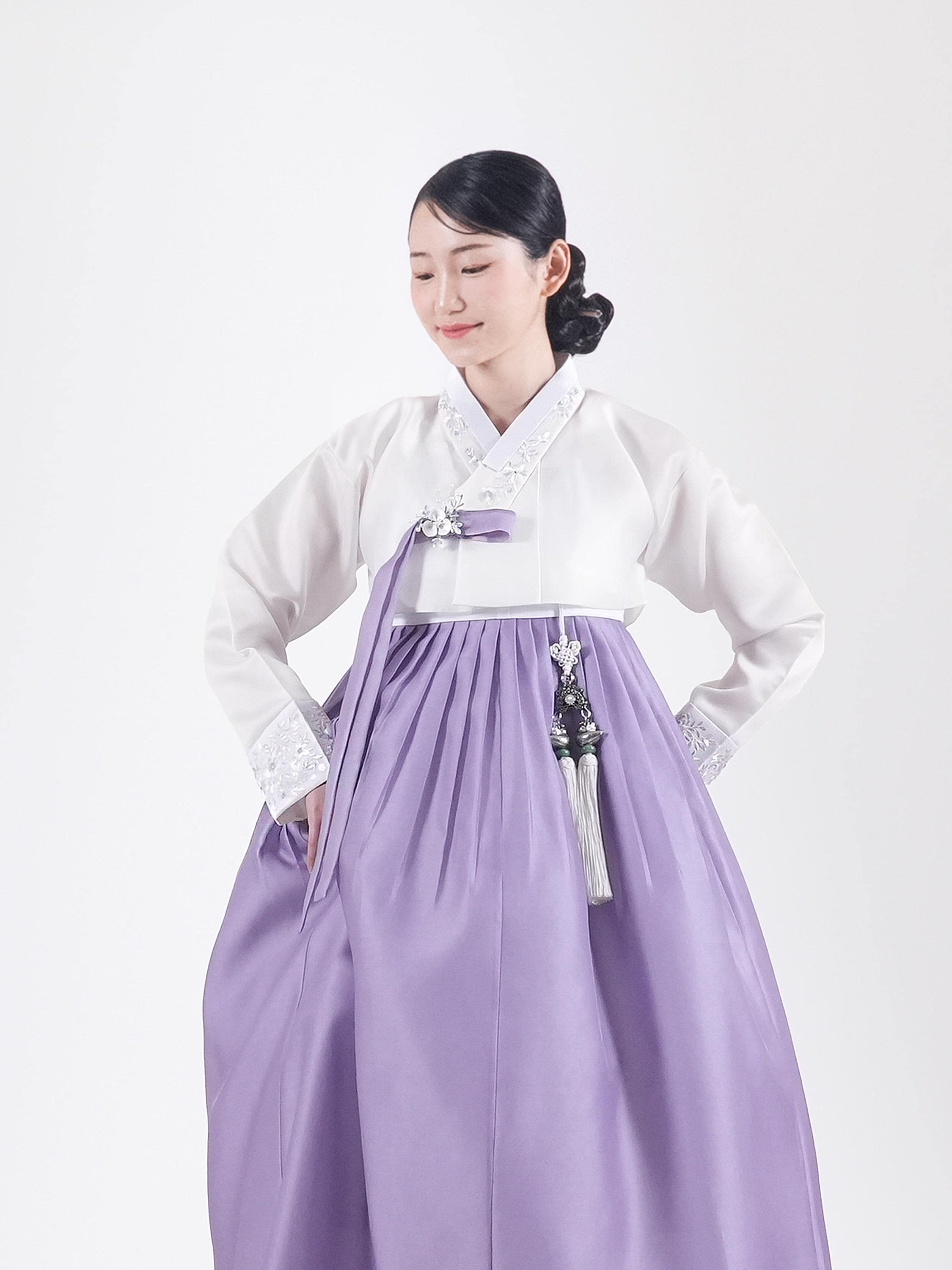 Korean Traditional Knotted Waist Belt Women’s 70in Pastel Lavender Purple Hanbok Korean Women main image 2