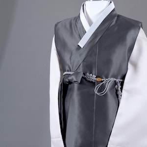 EMH004 l Sagewind Traditional Man Hanbok in Charcoal | Traditional Hanbok for Wedding and Korean Dol