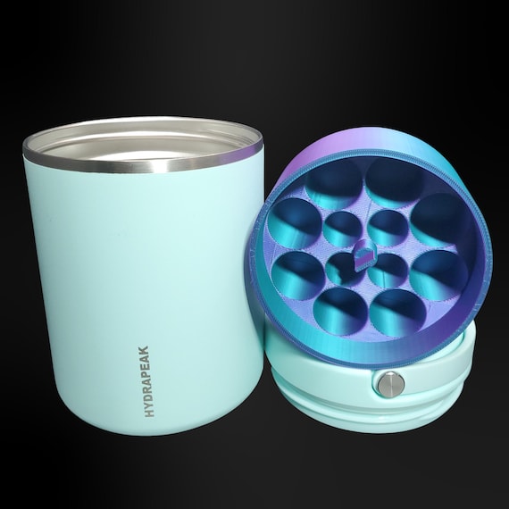 HydraPeak 10ml/3ml Combo Insert Holds 12 Vials | Peptide, Insulin & GLP-1 Vial Storage | Stackable Thermos Organizer