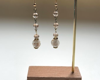Earrings: Glass Bead Dangle Earrings with Hypoallergenic Hooks