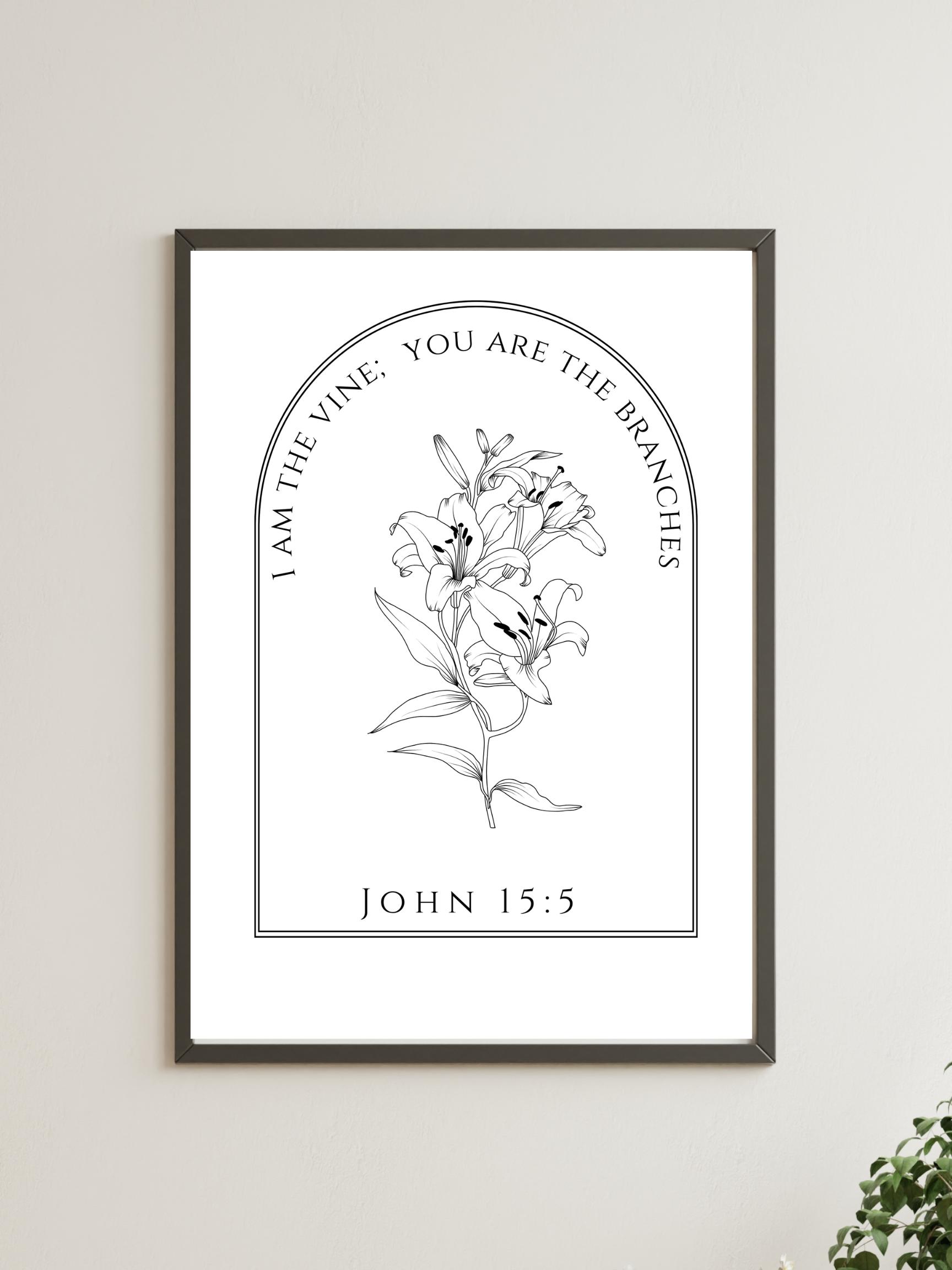 John 15:5 Digital Download Poster - Etsy, image size:1728x2304