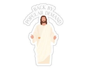 ¡De vuelta por petición popular! Divertida pegatina cristiana de Jesús
