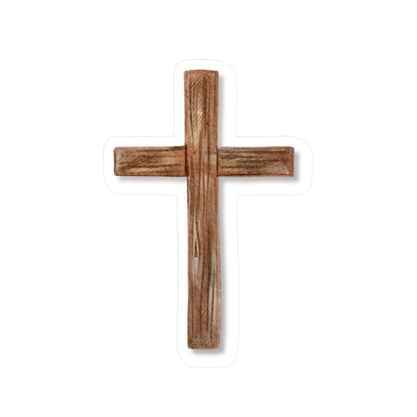 Wooden Cross Christian Sticker Vinyl Decals