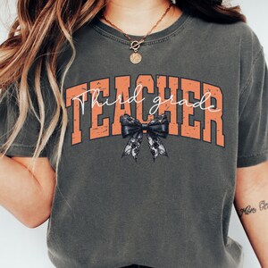 Third Grade Spooky Teacher Shirt, Fall Teacher Shirt Gift, Halloween Teacher Shirt, Cute Ghost Teacher Halloween Shirt, Retro Halloween Tee