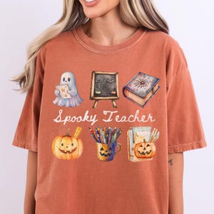 Spooky Ghost Teacher Shirt, Fall Teacher Appreciation Gift, Halloween Teacher Shirt, Cute Ghost Teacher Halloween Shirt, Retro Halloween Tee