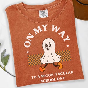Spooktacular Teacher Ghost Shirt, Fall Teacher Shirt Gift, Halloween Teacher Shirt, Cute Ghost Teacher Halloween Shirt, Retro Halloween Tee