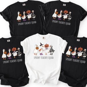 Spooky Teacher Goose Squad Shirt, Fall Teacher Shirt Gift, Halloween Teacher Shirt, Cute Ghost Teacher Halloween Shirt, Retro Halloween Tee