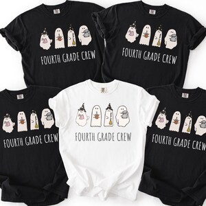Fourth Grade Crew Ghost Shirt, Fall Teacher Shirt Gift, Halloween Teacher Shirt, Cute Ghost Teacher Halloween Shirt, Retro Halloween Tee