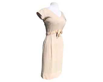 50s Wiggle Dress Vintage Ira Rentner 1950s Ribbon Weave Detail 34 bust 26 waist S M Silk Shantung
