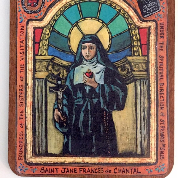 St. Jane Frances de Chantal Saint catholic art retablos sacred heart catholic schools high school