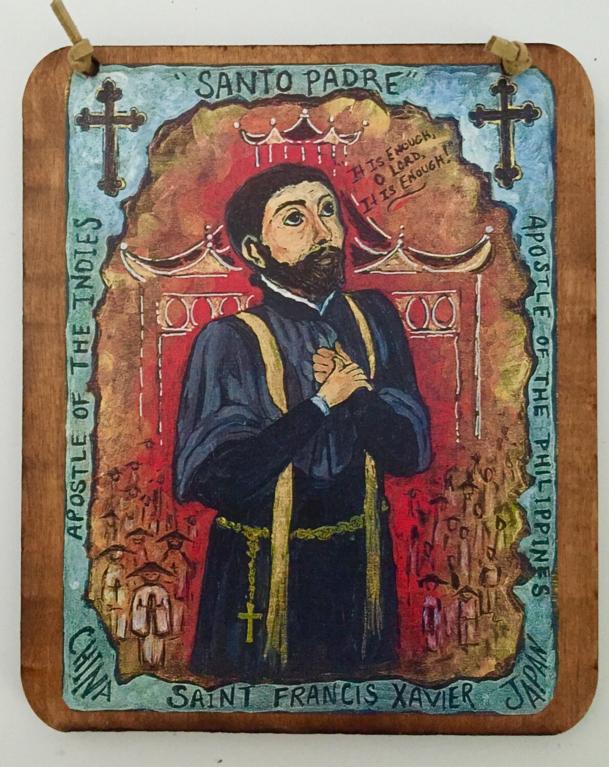 Saint Francis Xavier Jesuit St wood wall decor plaque Retablo Etsy