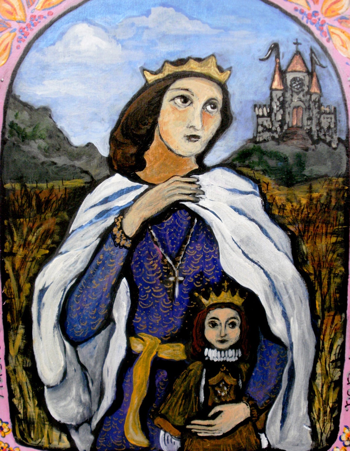 Retablo of St. Adelaine Wood Wall Plaque Catholic Art Gift for Etsy