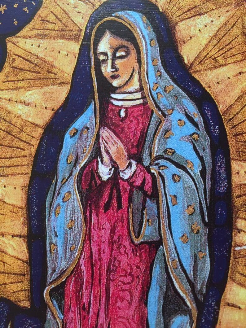 Catholic Art Mexican Folk Art Wood Wall Plaque Our Lady of Etsy