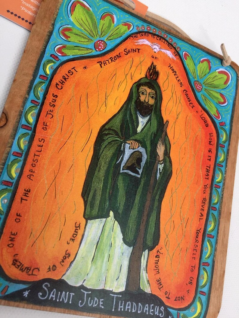 St. Jude Patron Saint of Hopeless Causes Small Wood Wall Etsy