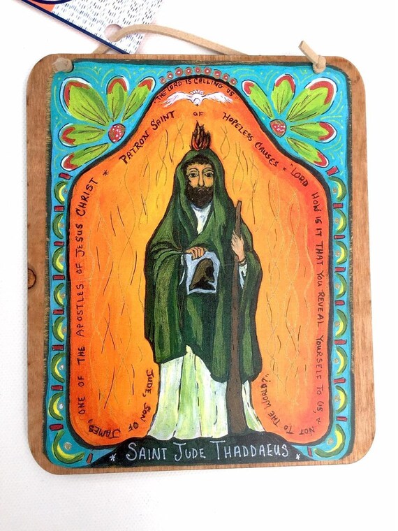 St. Jude Patron Saint of Hopeless Causes Small Wood Wall Etsy
