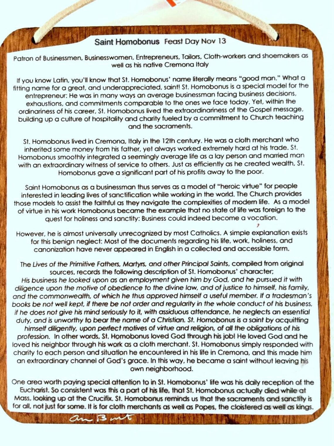 Retablo Saint St Homobonus Catholic Church Christian Spiritual Etsy