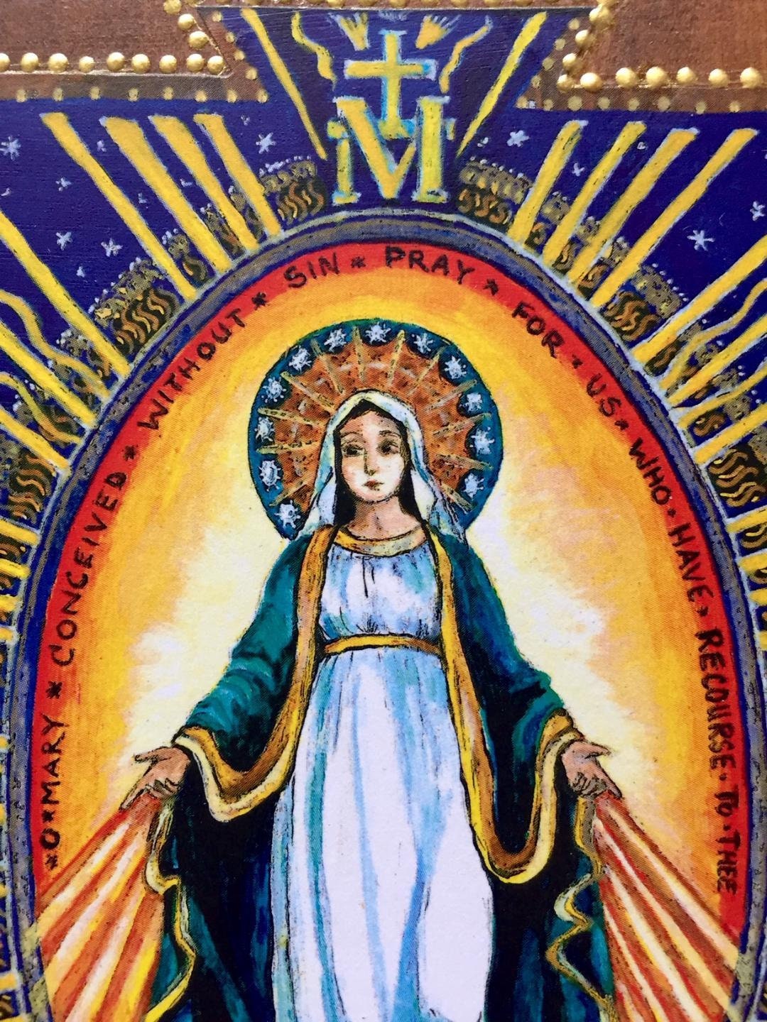 Miraculous Medal of Virgin Mary Art Print by Beltschazar - Pixels