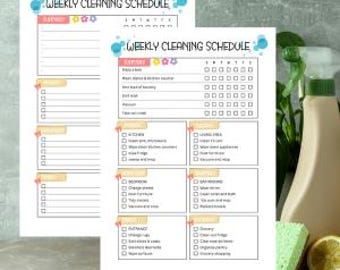 Editable Weekly Cleaning Schedule: Printable Chore List (digital PDF A4 ...