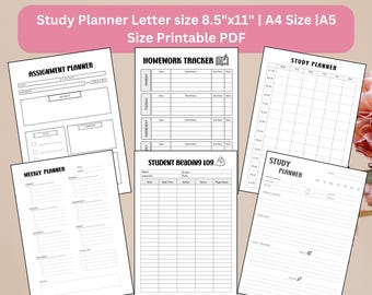 ADHD Student Planner Printable: Study Planner Bundle (A4, A5, Letter Size)