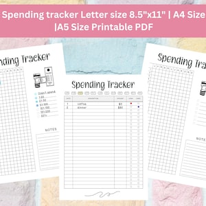 Spending Tracker, Expense Tracker, Expense Log, Purchase Log, Budget Template, A5/A4/Letter Size, Printable & Editable, Goodnotes, Ipad, PDF