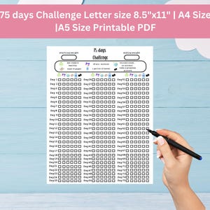75 Soft Challenge Tracker, 75 Soft Challenge PDF, Fitness Challenge Printable, Self-Improvement Challenge, Habit Tracker Printable