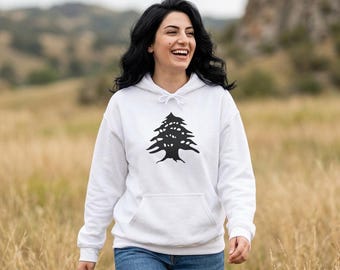 Cedar Tree Hoodie | Lebanese Cedar Silhouette Sweatshirt
